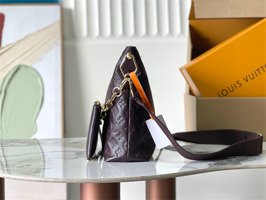 L.V Coussin Coussin Hobo MM Bag Calf Leather Chocolat M12072