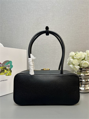 Prada Medium Grained leather top-handle bag Black 1BB126