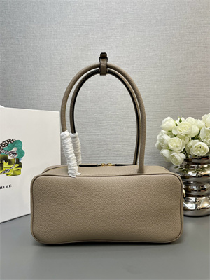 Prada Medium Grained leather top-handle bag Beige 1BB126