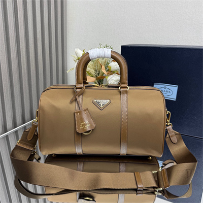 Prada Re-Edition 1978 medium Re-Nylon and Saffiano leather top-handle bag Cork Beige 1BB233