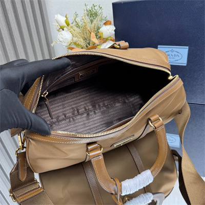 Prada Re-Edition 1978 medium Re-Nylon and Saffiano leather top-handle bag Cork Beige 1BB233