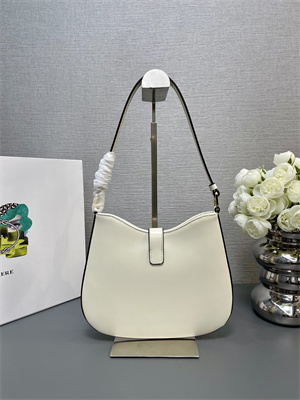 Prada Cleo Shoulder Bag Shinny Leather Ivory 1BC169