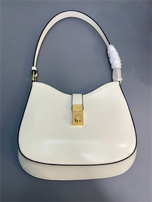 Prada Cleo Shoulder Bag Shinny Leather Ivory 1BC169