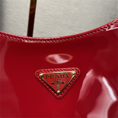 Prada Cleo Patent Leather Bag Cherry Red 1BC169