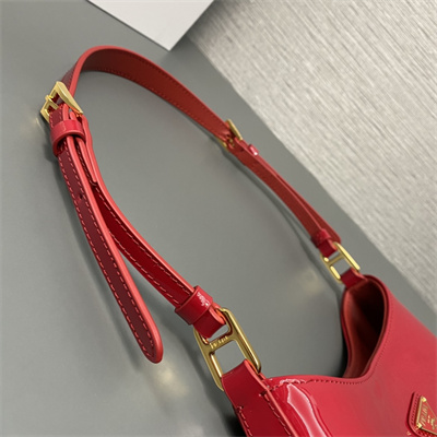 Prada Cleo Patent Leather Bag Cherry Red 1BC169
