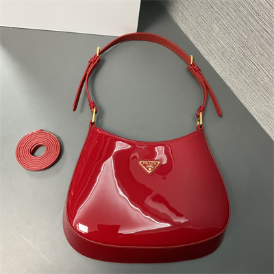 Prada Cleo Patent Leather Bag Cherry Red 1BC169