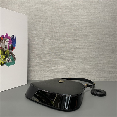 Prada Cleo Patent Leather Bag Black 1BC169