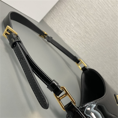 Prada Cleo Patent Leather Bag Black 1BC169