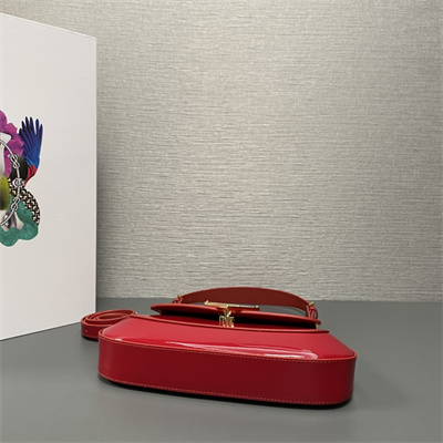 Prada Patent Leather Shoulder Bag Red 1BD345