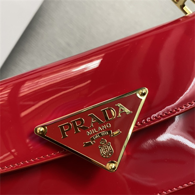 Prada Patent Leather Shoulder Bag Red 1BD345