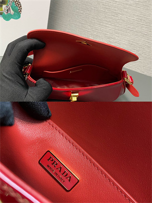 Prada Patent Leather Shoulder Bag Red 1BD345
