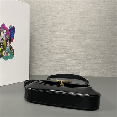 Prada Patent Leather Shoulder Bag Black 1BD345