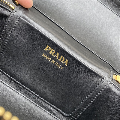 Prada Vanity Case Grained Leather Black 1BH202