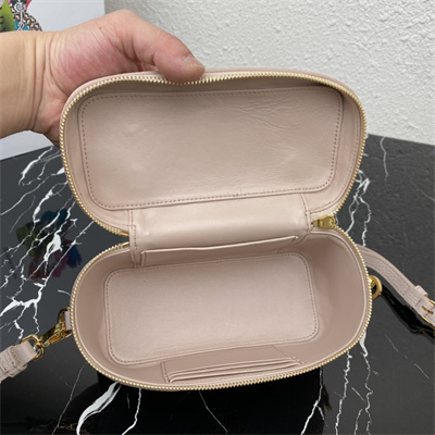 Prada Vanity Case Grained Leather Lt Pink 1BH202