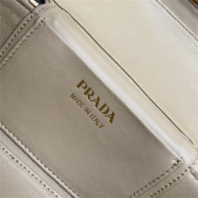 Prada Vanity Case Grained Leather Beige 1BH202