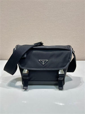 Prada Re-Nylon and leather shoulder bag Black 2VD066