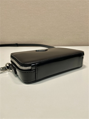 Prada Brique Shinny leather shoulder bag Black 2VH173
