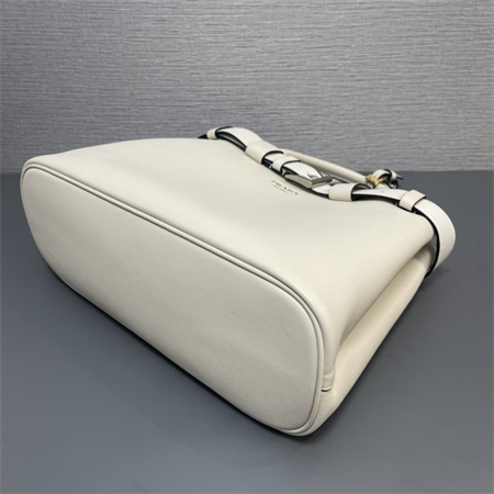 Prada Buckle medium leather handbag with double belt Cream 1BA417