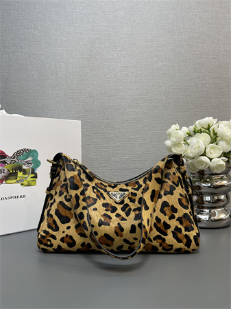 Prada Aimée Medium Leopard print horsehide shoulder bag 1BC229