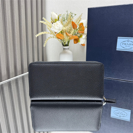 Prada Grained Leather Wallet Black 2ML317
