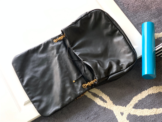 Y.S.L Large JAMIE 4.3 BAG IN LAMBSKIN Black Color Gold Tone Metal