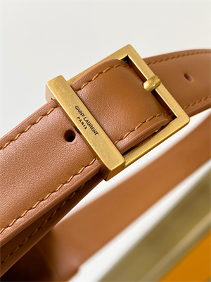 Y.S.L LE 5 A 7 HOBO BAG In Brown Smooth Leather