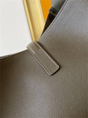 Y.S.L LE 5 A 7 Supple Large HOBO BAG In Kaki Green Leather