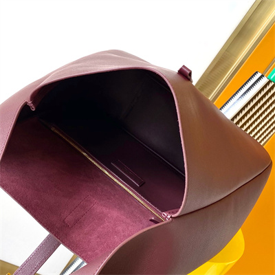 Y.S.L LE 5 A 7 Supple Large HOBO BAG In Burgundy Leather