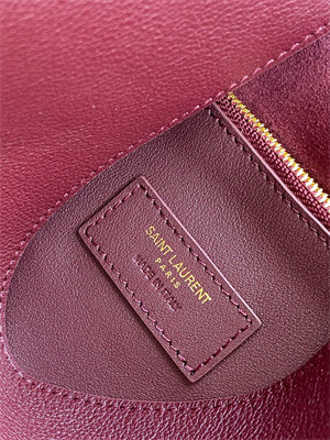 Y.S.L LE 5 A 7 Supple Large HOBO BAG In Burgundy Leather