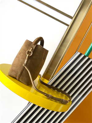 Y.S.L LE 37 Mini In Brown Suede Leather Bucket Bag