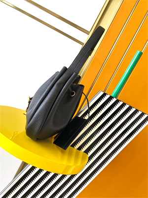 Y.S.L PARIS VII FLAT Small HOBO BAG In Black Grained Calfskin Leather