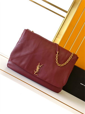 Y.S.L Large JAMIE 4.3 BAG IN LAMBSKIN ROUGE MERLOT Color Gold Tone Metal