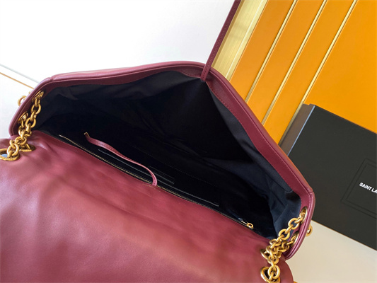 Y.S.L Large JAMIE 4.3 BAG IN LAMBSKIN ROUGE MERLOT Color Gold Tone Metal