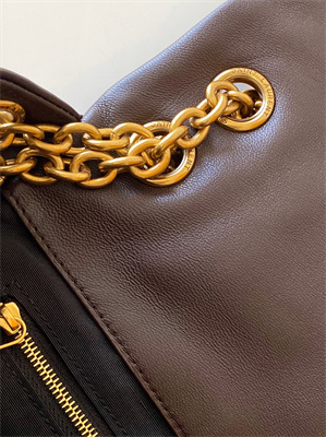 Y.S.L Large JAMIE 4.3 BAG IN LAMBSKIN Arabica Color Gold Tone Metal