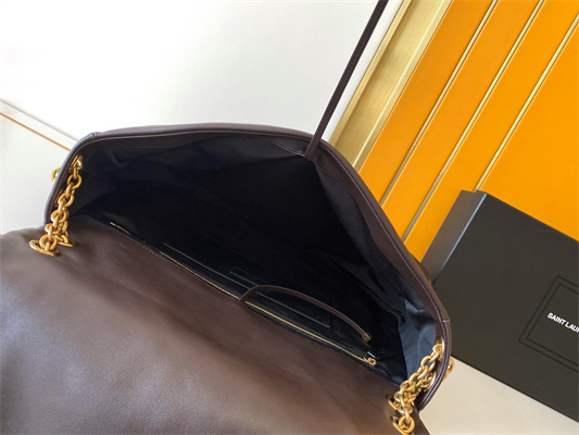 Y.S.L Large JAMIE 4.3 BAG IN LAMBSKIN Arabica Color Gold Tone Metal