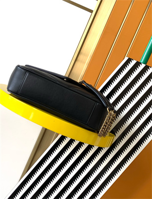 Y.S.L LOULOU Small in MATELASSÉ lambskin Gold Tone Metal Black Color