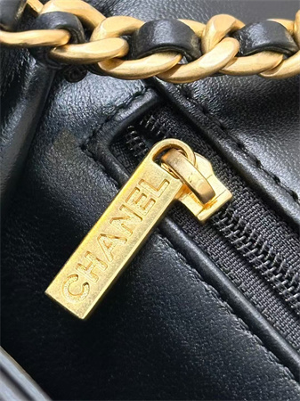 Chanel Mini Flap Bag Shinny Lambskin &Gold Tone Metal Black AS5026