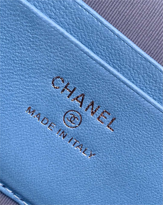 Chanel Long Vanity with chain Blue Denim & Silver-Tone Metal AP4407