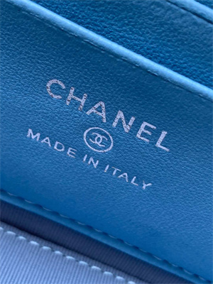 Chanel Long Vanity with chain Blue Denim & Silver-Tone Metal AP4404