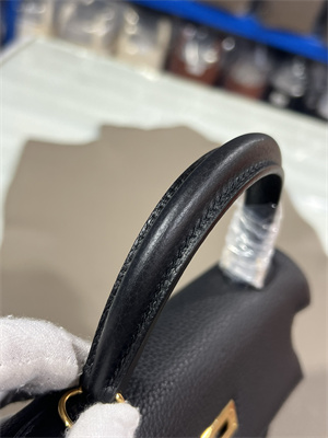 Kelly Retourne Bag Togo Leather 25/28CM Gold/Silver Hardware In Black Color HS