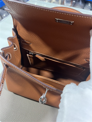 Kelly Retourne Bag Togo Leather 25/28CM Gold/Silver Hardware In Gold Color HS