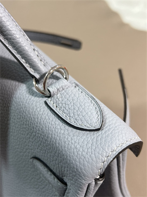 Kelly Retourne Bag Togo Leather 25/28CM Gold/Silver Hardware In Blue Linen Color  HS