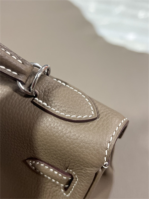 Kelly Retourne Bag Togo Leather 25/28CM Gold/Silver Hardware In Etoupe Color HS