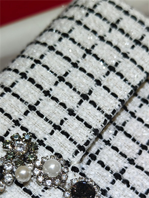 Roger Vivier Efflorescence Clutch In Tweed White/Black