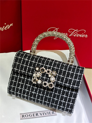Roger Vivier Jewel Efflorescence Mini Bag In Tweed Black