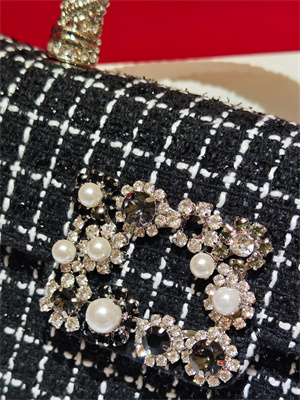 Roger Vivier Jewel Efflorescence Mini Bag In Tweed Black