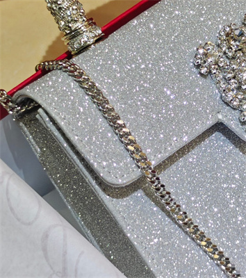 Roger Vivier Jewel Efflorescence Mini Bag in glitter Silver