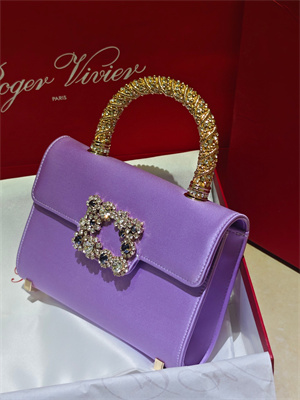 Roger Vivier Jewel Efflorescence Mini Bag In Satin Purple
