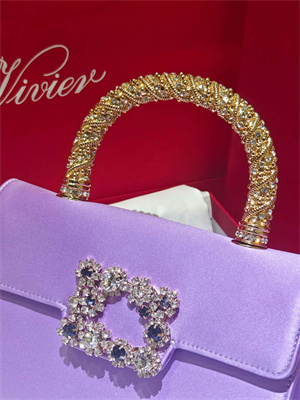 Roger Vivier Jewel Efflorescence Mini Bag In Satin Purple