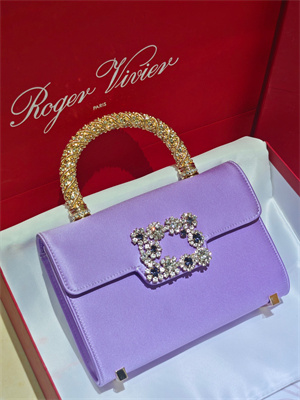 Roger Vivier Jewel Efflorescence Mini Bag In Satin Purple